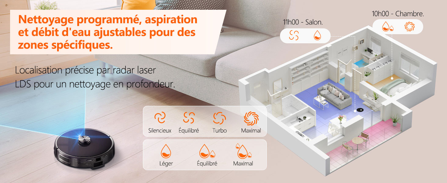 Robot Aspirateur Laveur UWANT U100