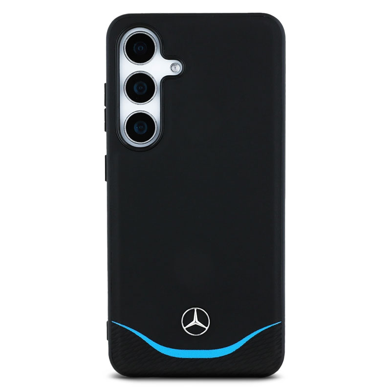 Coque Magnétique MERCEDES Silicone Contrasted Horizontal Curve Compatible MagSafe pour Galaxy S25 5G