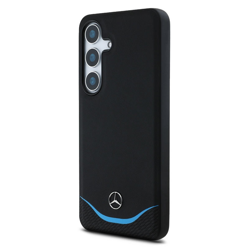 Coque Magnétique MERCEDES Silicone Contrasted Horizontal Curve Compatible MagSafe pour Galaxy S25 5G