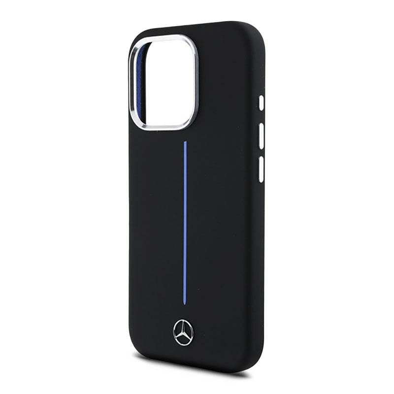 Coque MagSafe MERCEDES Silicone Vertical Stripe pour iPhone 16 Pro