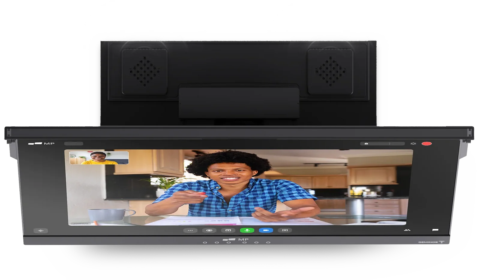 Mobile Pixels Geminos X avec webcam Full HD 1080p, microphone et deux haut-parleurs intégrés