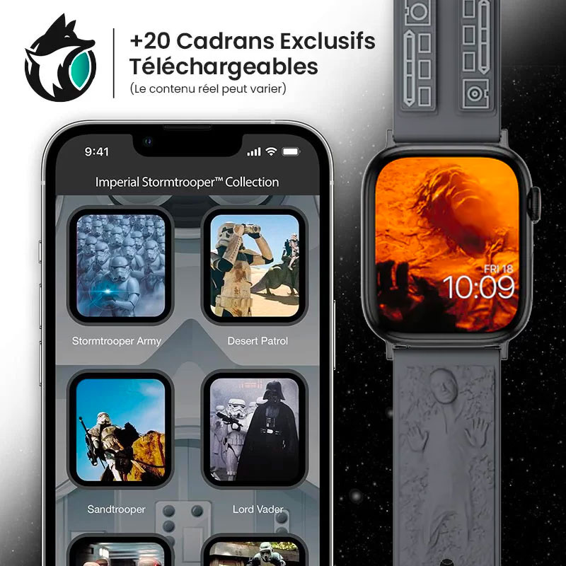 Bracelet Silicone MOBYFOX Star Wars Han Solo Carbonite 3D pour Apple Watch