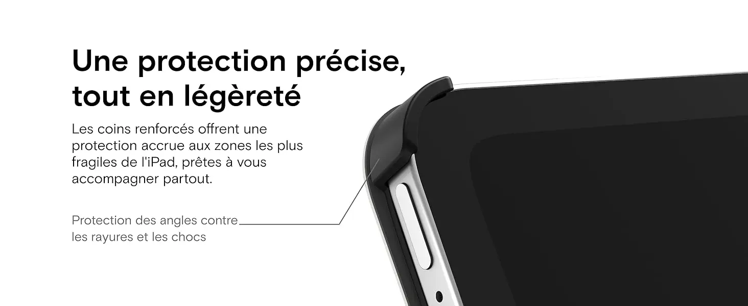 Protection précise et légère de l'étui MOFT Dynamic Folio avec coins renforcés protégeant les angles de l'iPad Pro 13 pouces contre les rayures et les chocs.