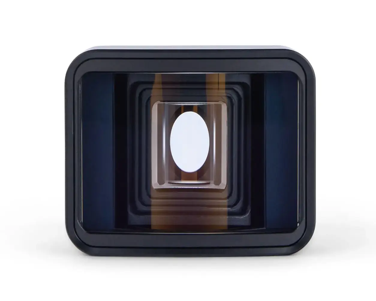 Objectif anamorphique MOMENT 1.55x Gold42 T-Series, vue frontale de la lentille cinéma