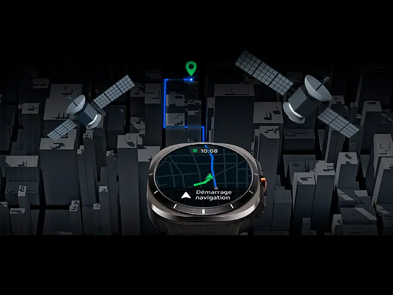 Samsung Galaxy Watch Ultra avec GPS double fréquence pour un suivi précis en environnement urbain