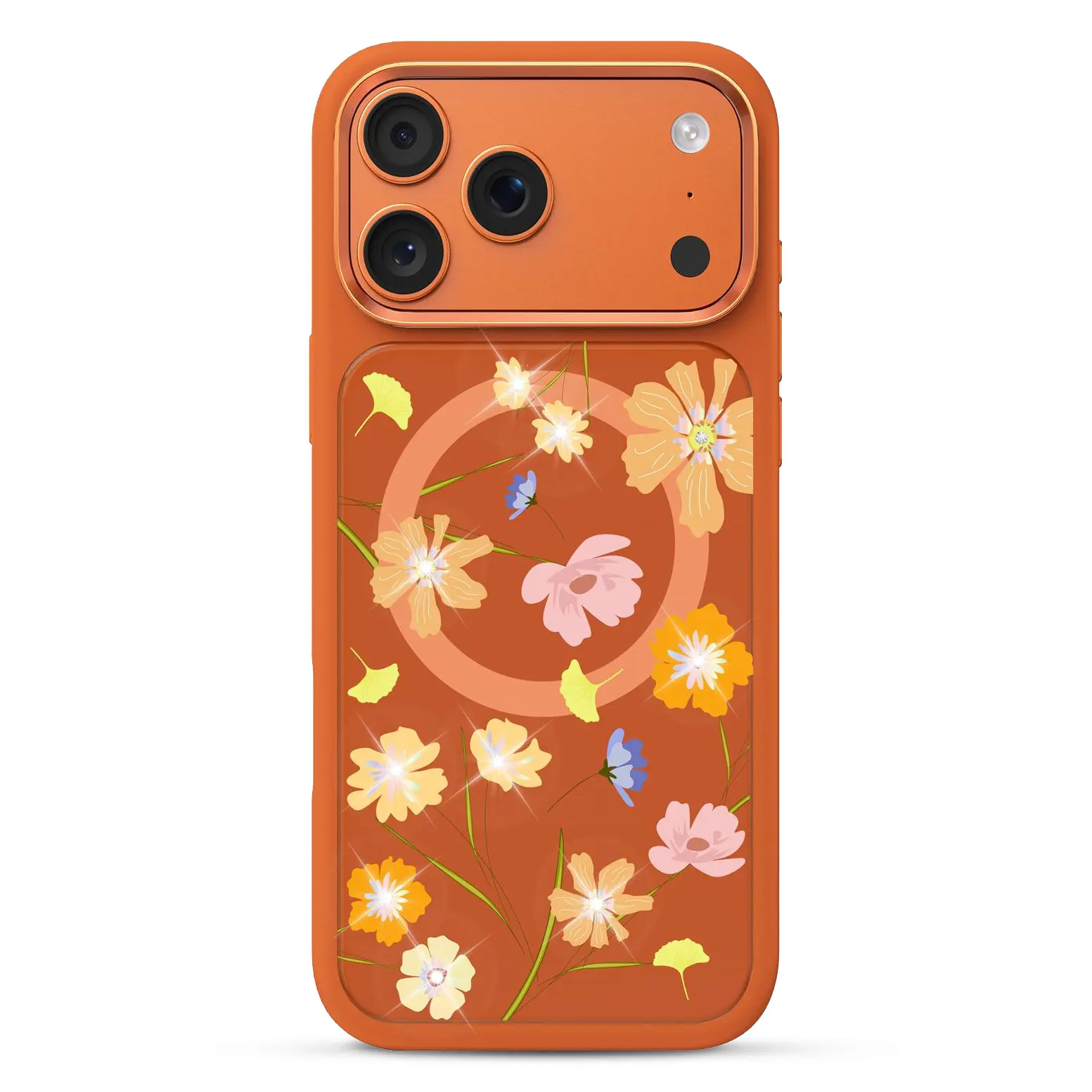 Coque MUTURAL Flora Story iPhone 17 Pro Max - Déclinaison Orange Lumineux