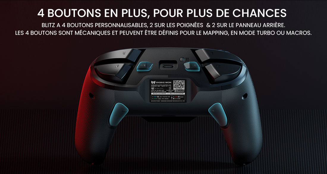 Manette Multiplateforme BIGBIG WON Blitz | Connexion Bluetooth & USB-C