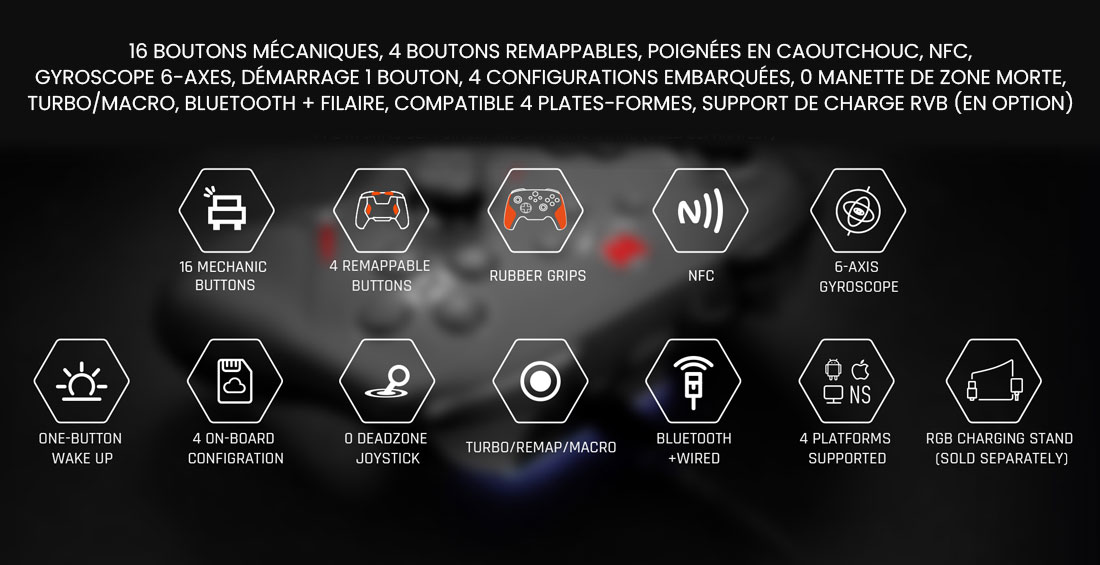 Manette Multiplateforme BIGBIG WON Blitz | Connexion Bluetooth & USB-C
