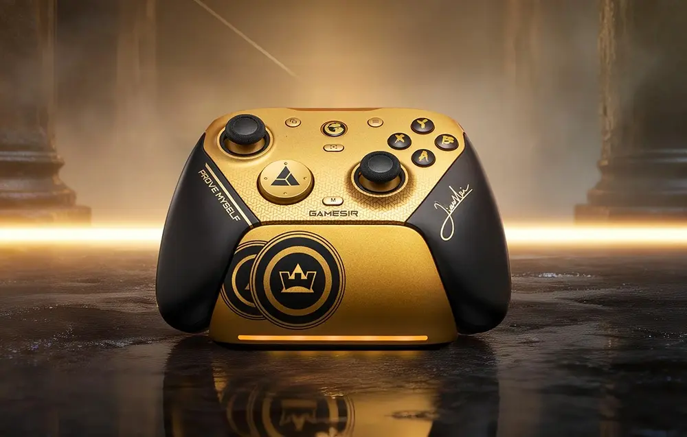 Design ergonomique et poignées à grips texturés de la manette GameSir G7 Pro 8K Champion Edition