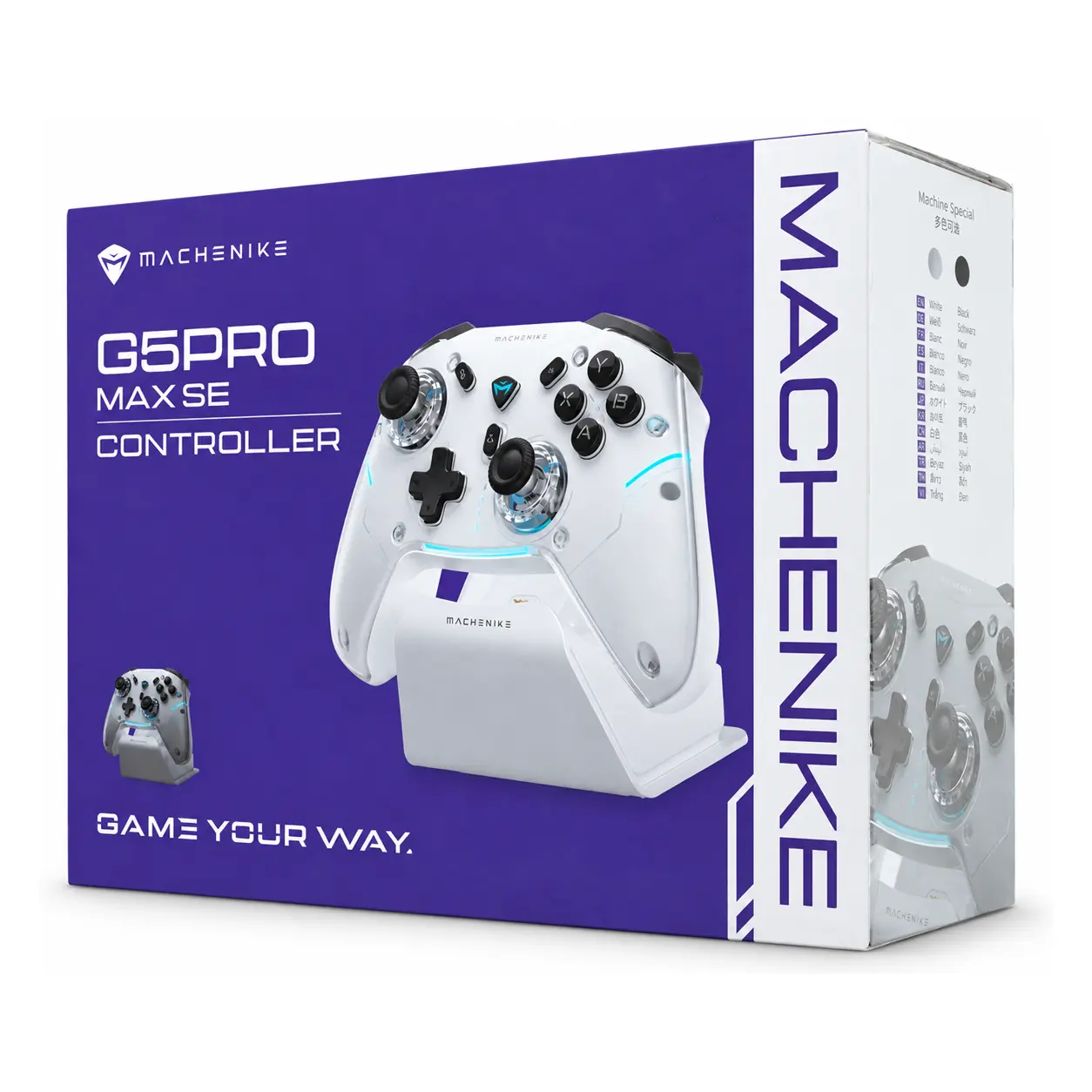 Contenu du coffret de la manette gaming MACHENIKE G5Pro Max SE avec station de charge