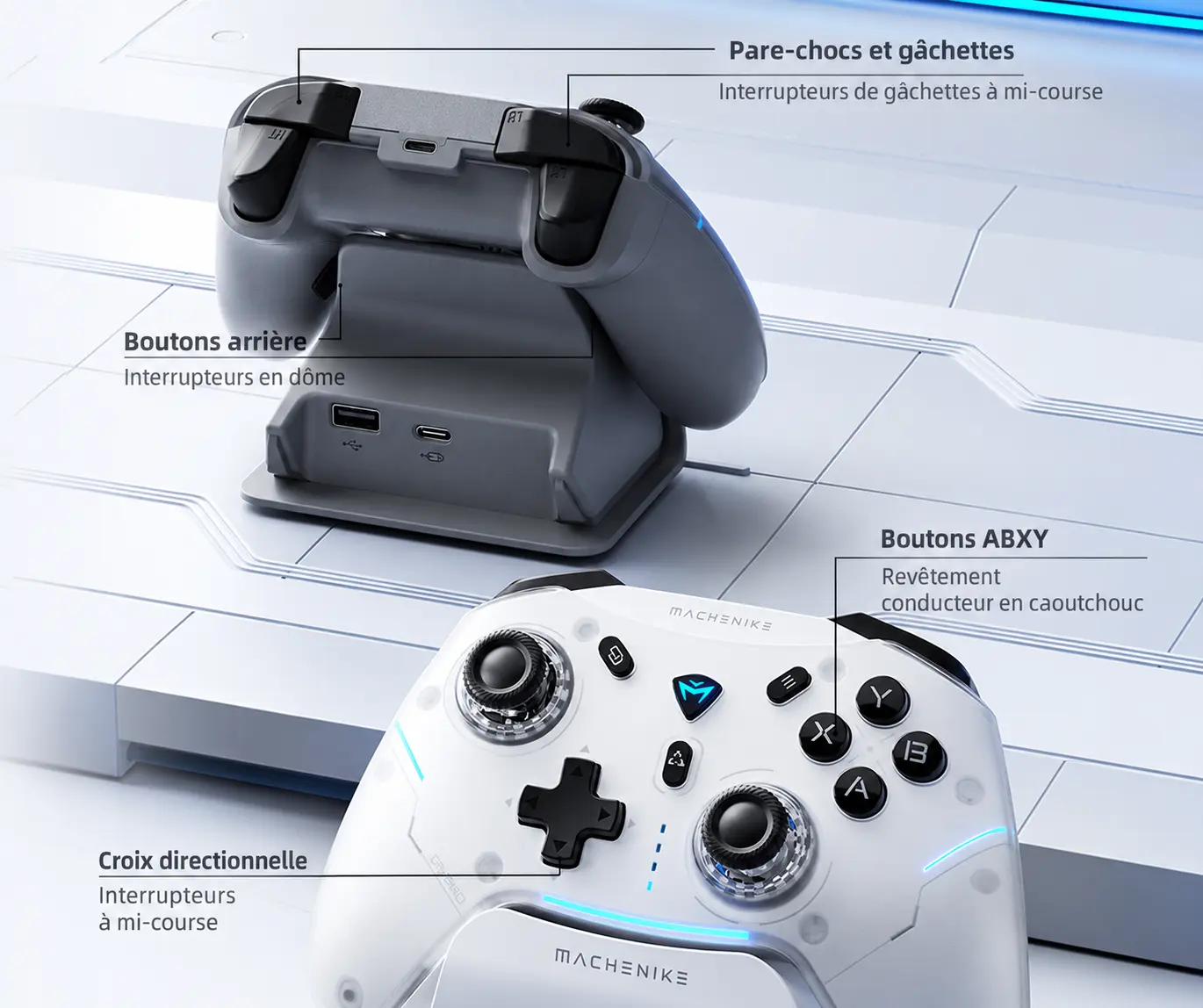 Boutons et commandes de la manette MACHENIKE G5Pro Max SE