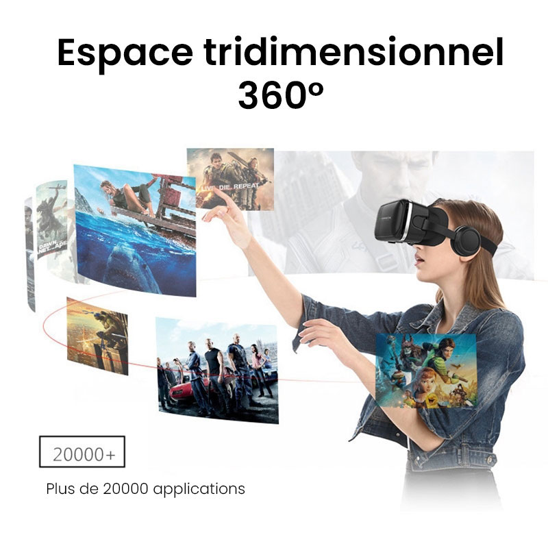 Masque De Réalité Virtuelle SHINECON G4E 3D Avec Écouteurs Intégrés