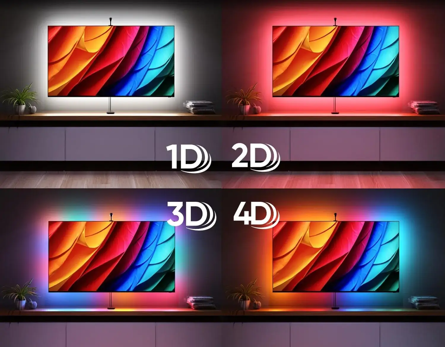 Nanoleaf 4D V2 avec 4 modes de Screen Mirror 1D 2D 3D et 4D