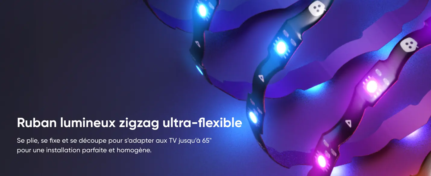 Nanoleaf 4D V2 - ruban lumineux zigzag ultra-flexible pour TV jusqu'à 65 pouces