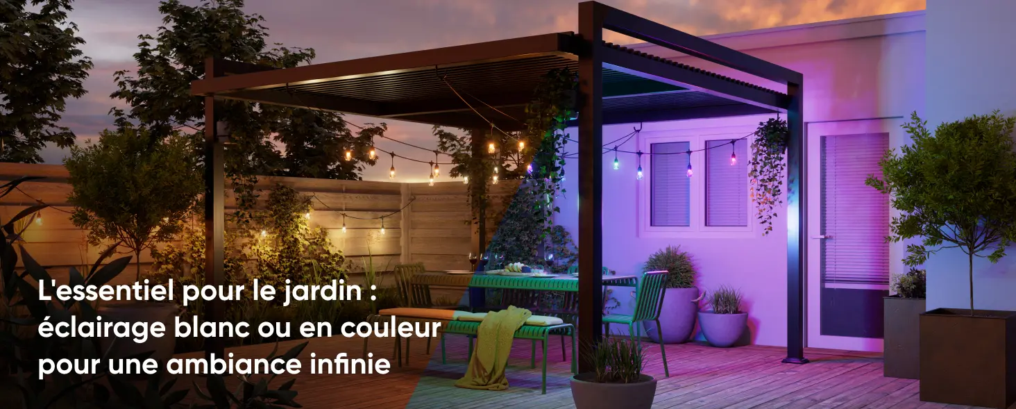L'essentiel pour le jardin : éclairage blanc ou en couleur pour une ambiance infinie - Nanoleaf Outdoor String Lights