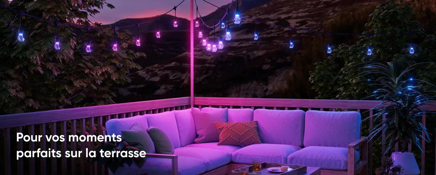 Pour vos moments parfaits sur la terrasse - Guirlande LED extérieure connectée Nanoleaf