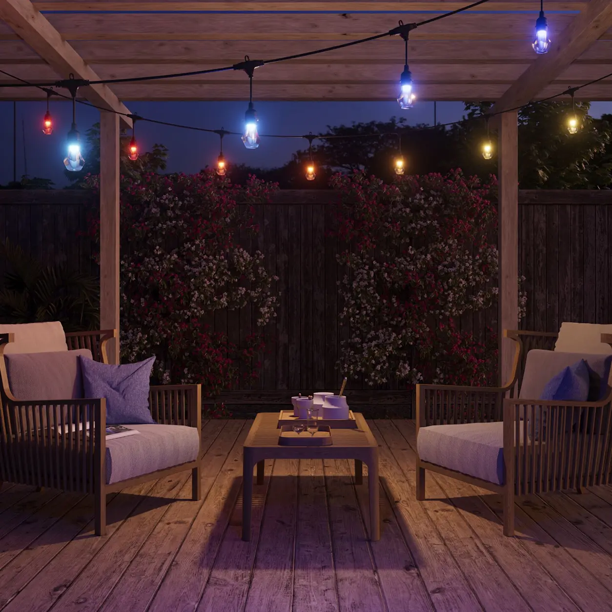 Guirlande LED extérieure Nanoleaf RGBWIC avec effets lumineux colorés