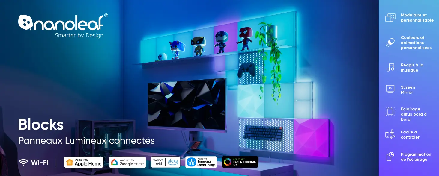Nanoleaf Blocks - Panneaux lumineux connectés et modulaires