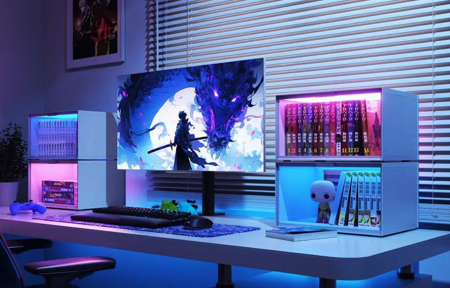 Vitrines LED Nanoleaf EXPO pour livres, décoration et objets tech