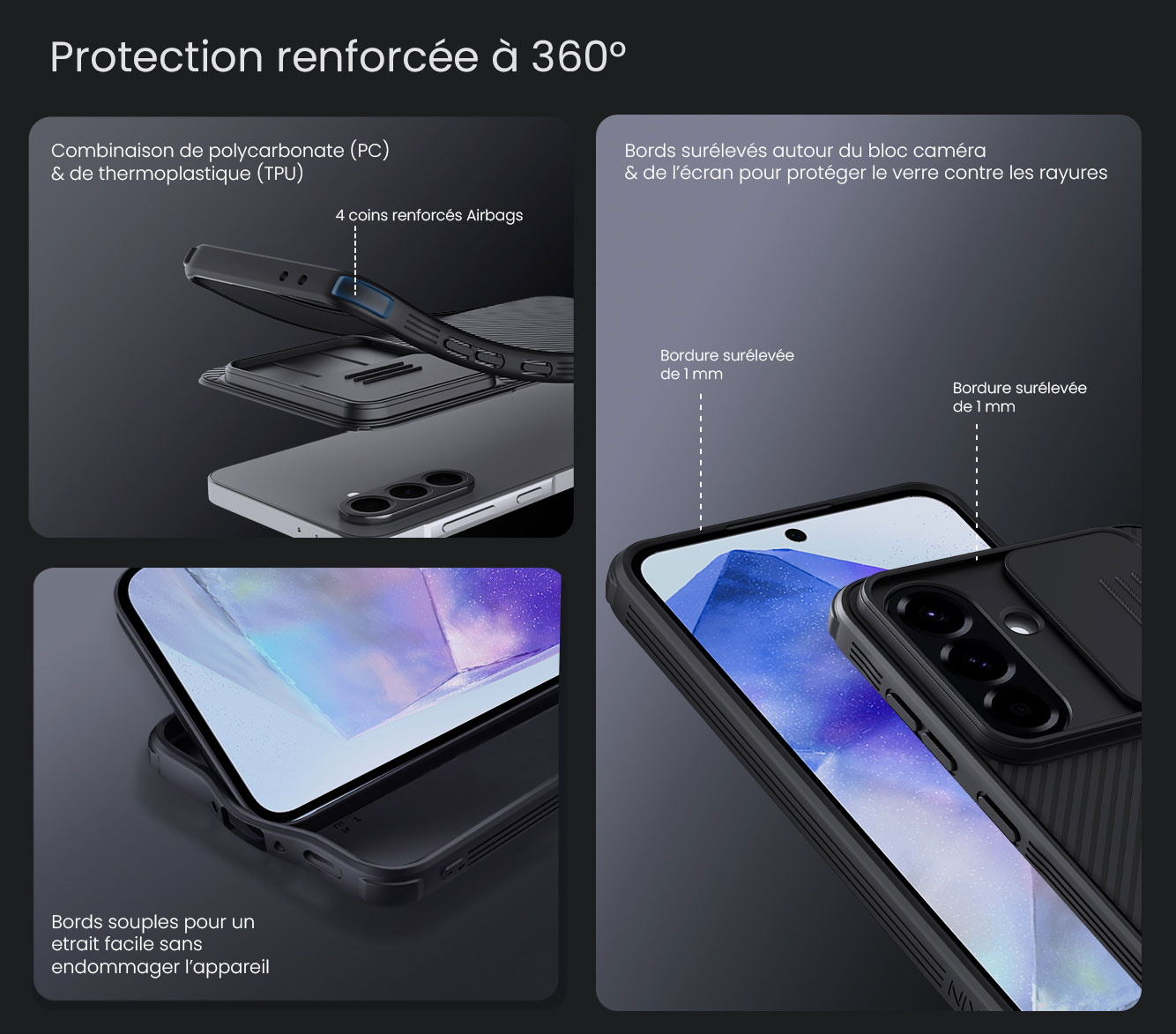 Coque NILLKIN CamShield Pro Case pour Galaxy A56 5G