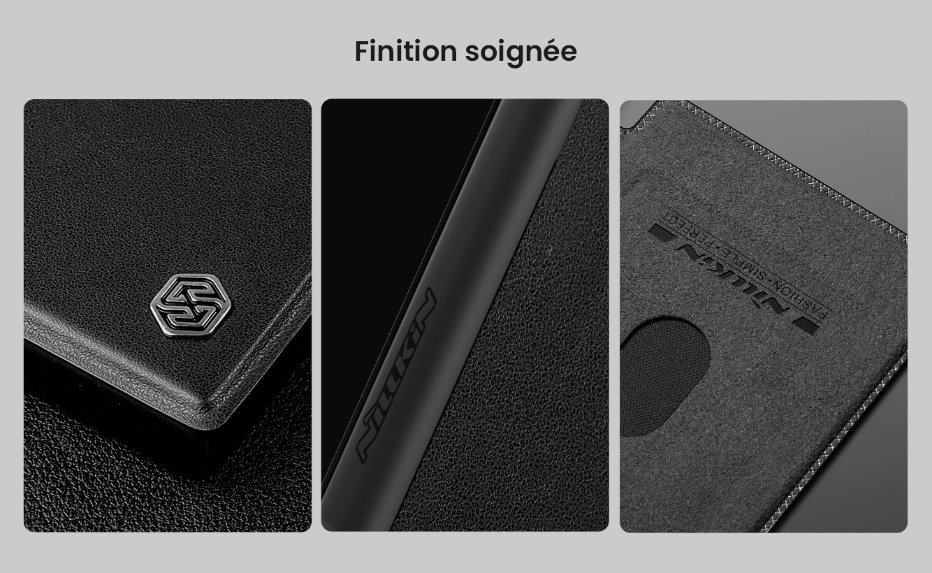 Étui NILLKIN Qin Prop Leather Série Avec Pochettes CB & Cache Caméra Chevalet pour Galaxy S24 Ultra
