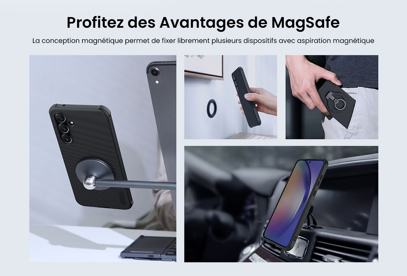 Coque MagSafe NILLKIN Super Frosted Shield Pro Magnétique pour Galaxy A55 5G