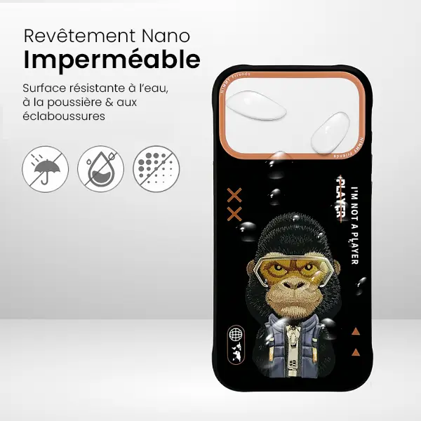 Coque NIMMY x NIMMY FRIENDS Cool Cute Gorilla pour iPhone 17 Pro Max