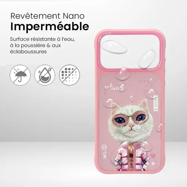 Coque NIMMMY x NIMMY FRIENDS Cool Cute Pink Cat pour iPhone 17 Pro Max