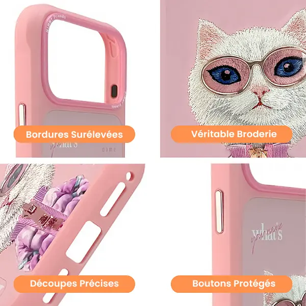 Coque NIMMMY x NIMMY FRIENDS Cool Cute Pink Cat pour iPhone 17 Pro Max