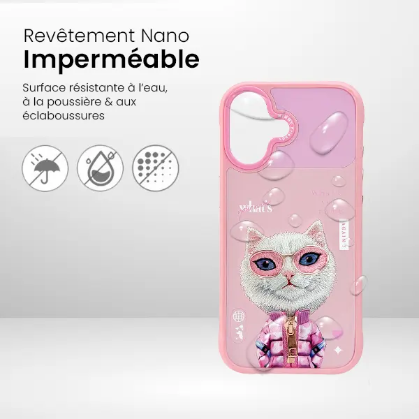 Coque NIMMMY x NIMMY FRIENDS Cool Cute Pink Cat pour iPhone 17