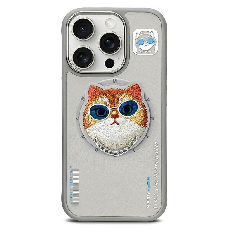 Coque MagSafe NIMMMY x NIMMY FRIENDS Glasses Cool Kitten pour iPhone 16 Pro Max