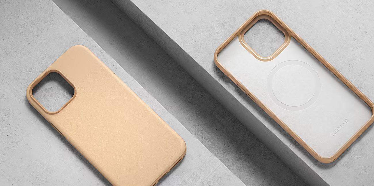 Coque MagSafe NOMAD Modern Leather en Cuir Véritable pour iPhone 14