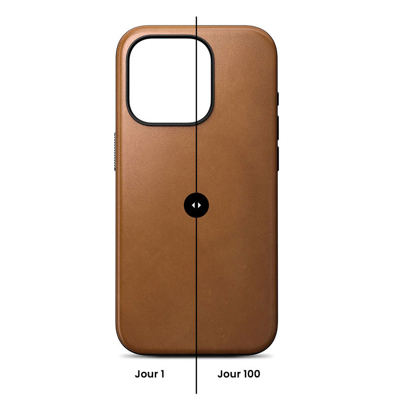 Coque MagSafe NOMAD Modern Leather en Cuir Véritable pour iPhone 15 Pro Max