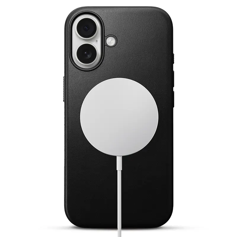 Coque MagSafe NOMAD Modern Leather Case pour iPhone 17 Pro - Coloris Noir