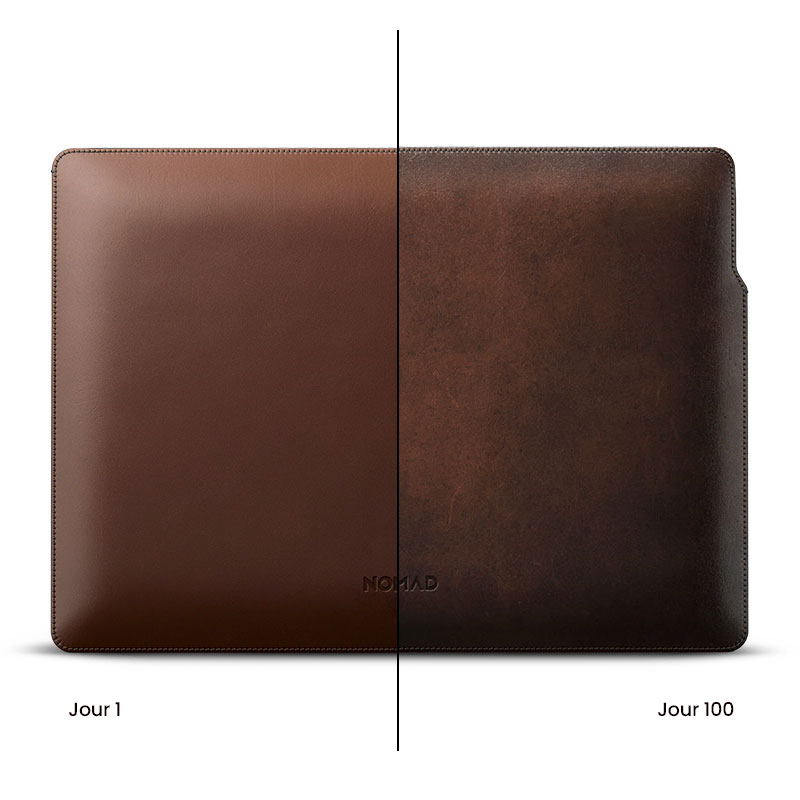 Housse NOMAD Leather Sleeve en Cuir Véritable HORWEEN® pour MacBook Pro & MacBook Air 13'