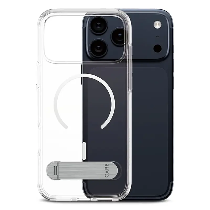 Coque MagSafe CARE By PANZER GLASS KickStand Transparente pour iPhone 17 Pro Max