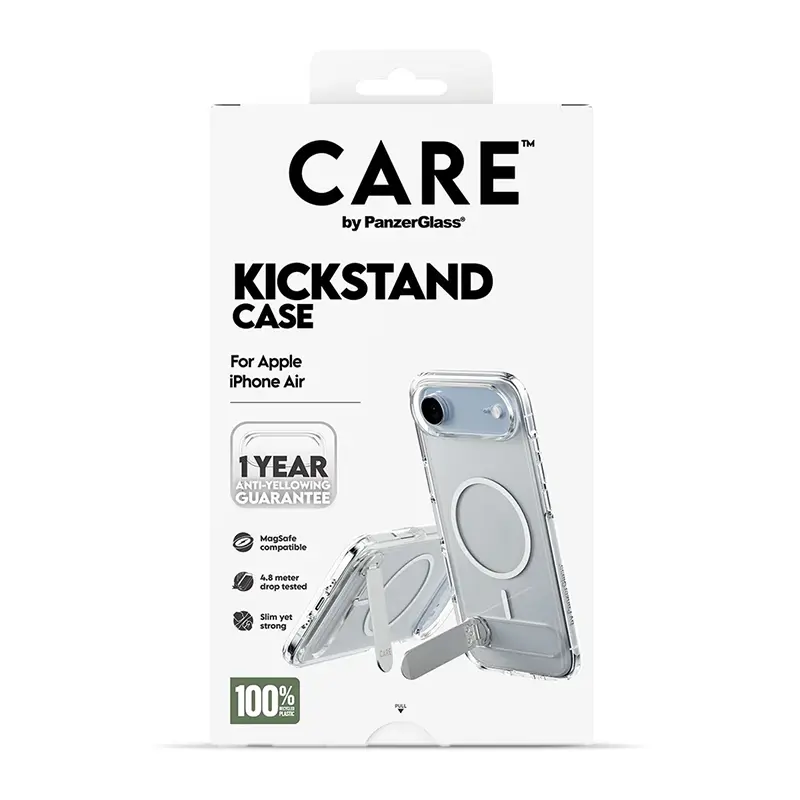 Coque MagSafe CARE By PANZER GLASS KickStand Transparente pour iPhone Air