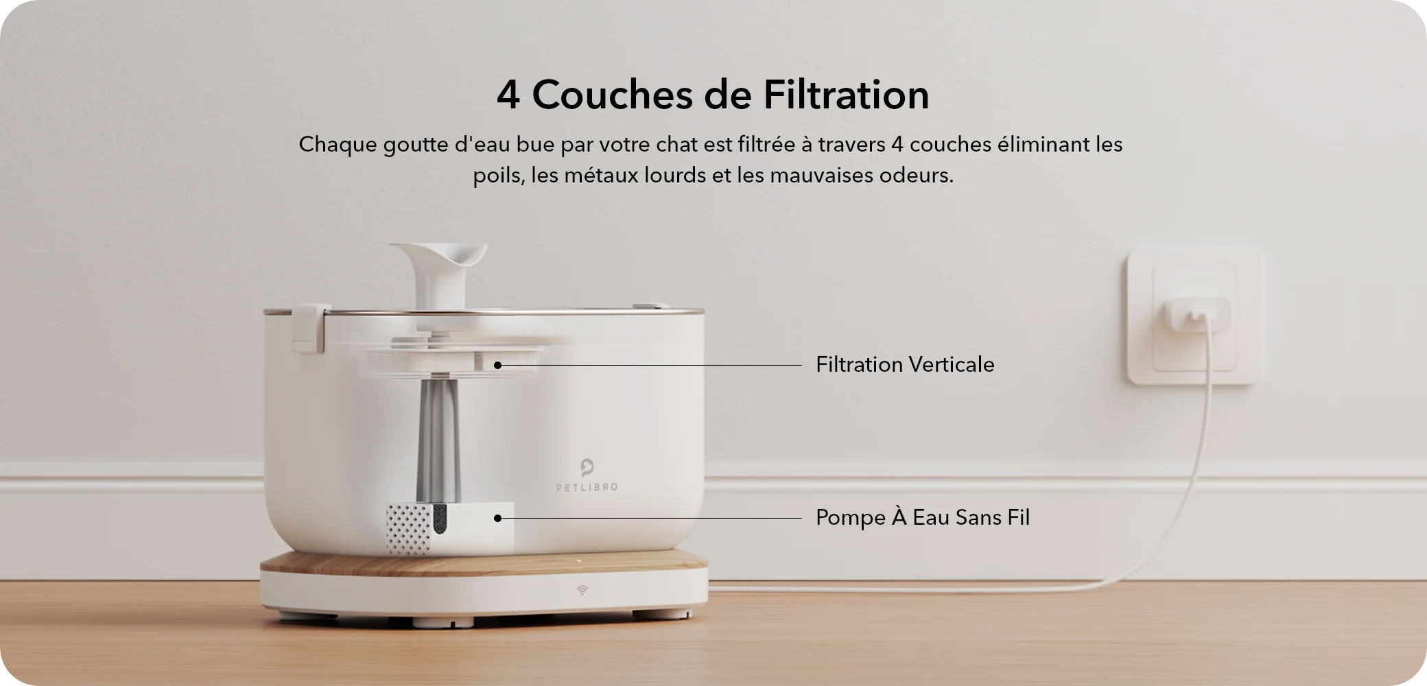 Fontaine à Eau PETLIBRO DockStream WiFi - Station de Charge Sans Fil