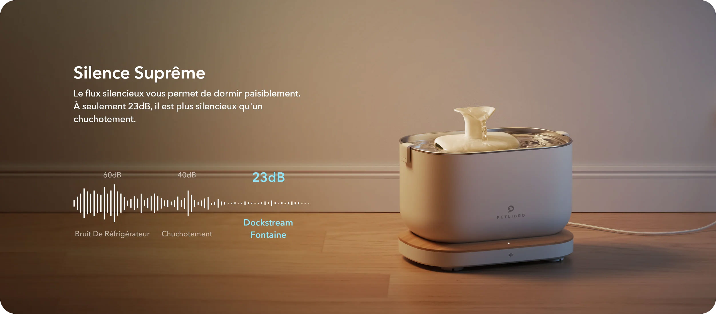 Fontaine à Eau PETLIBRO DockStream WiFi - Station de Charge Sans Fil