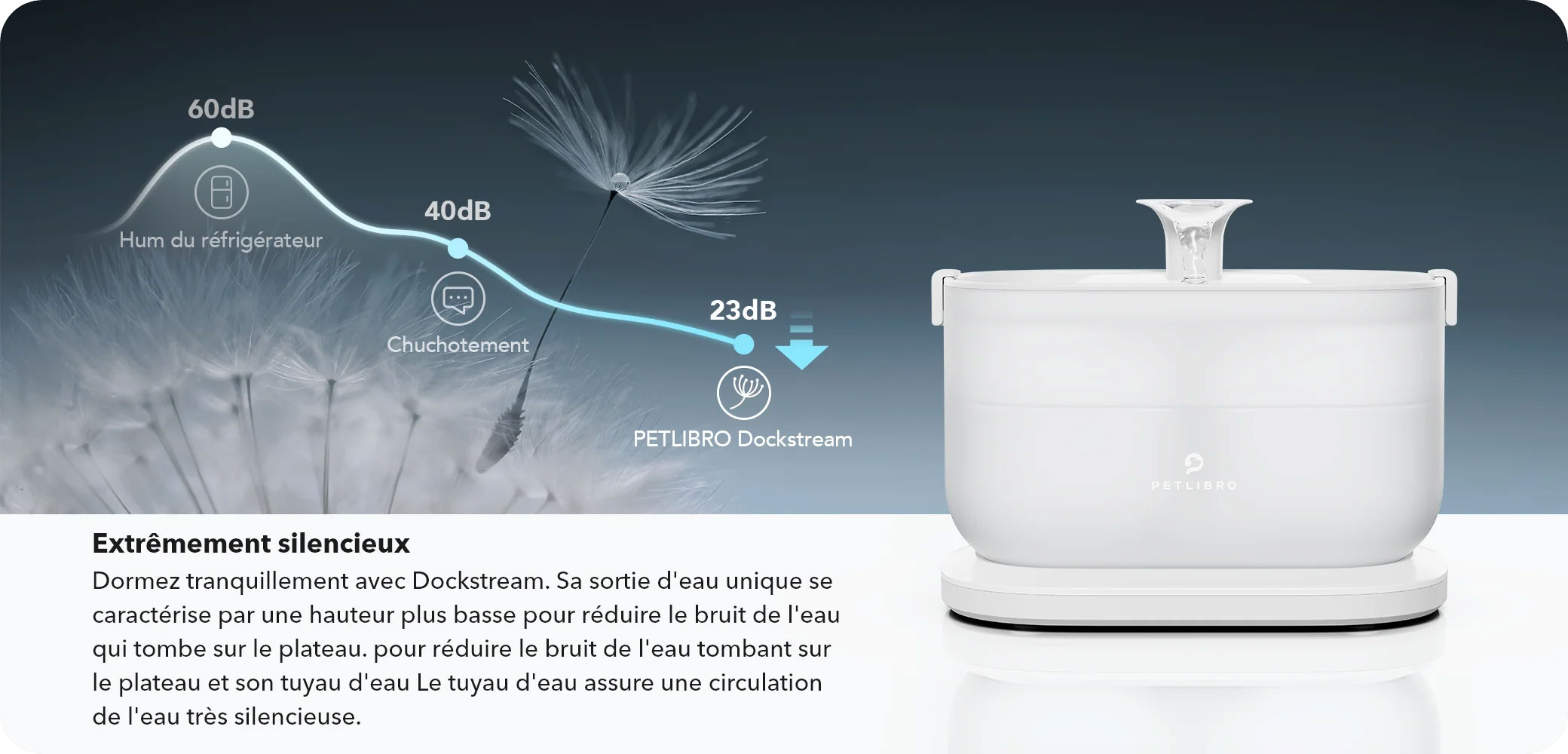 Fontaine à Eau PETLIBRO DockStream - Station de Charge Sans Fil