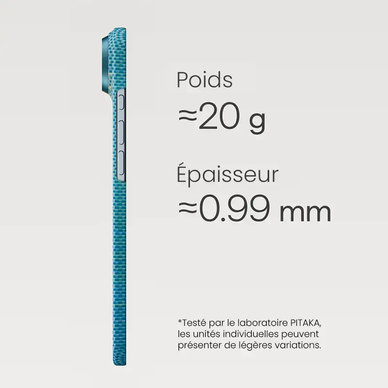 Coque MagSafe PITAKA Glints of Gold Lucid Blue Ultra Slim pour iPhone Air