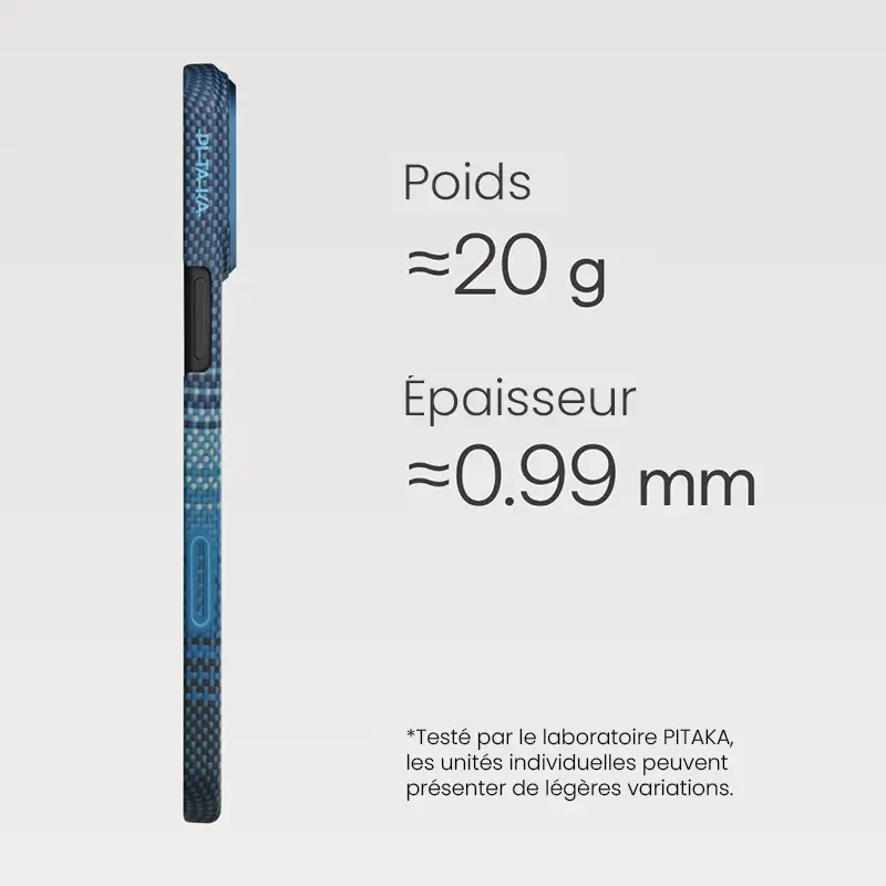 Coque MagSafe PITAKA Moonrise Ultra-Slim pour iPhone 17 - Dimensions