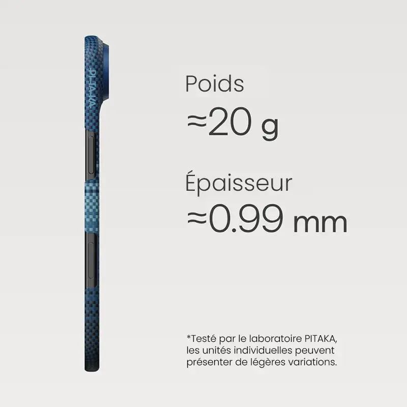 Coque MagSafe PITAKA Moonrise Ultra-Slim pour iPhone Air - Dimensions