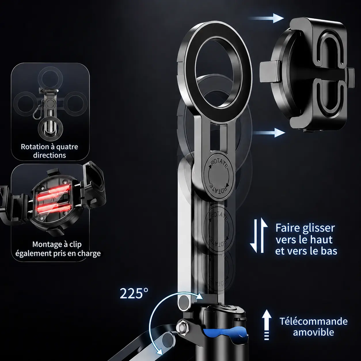 Télécommande Bluetooth de la perche selfie BLAVEC P-01