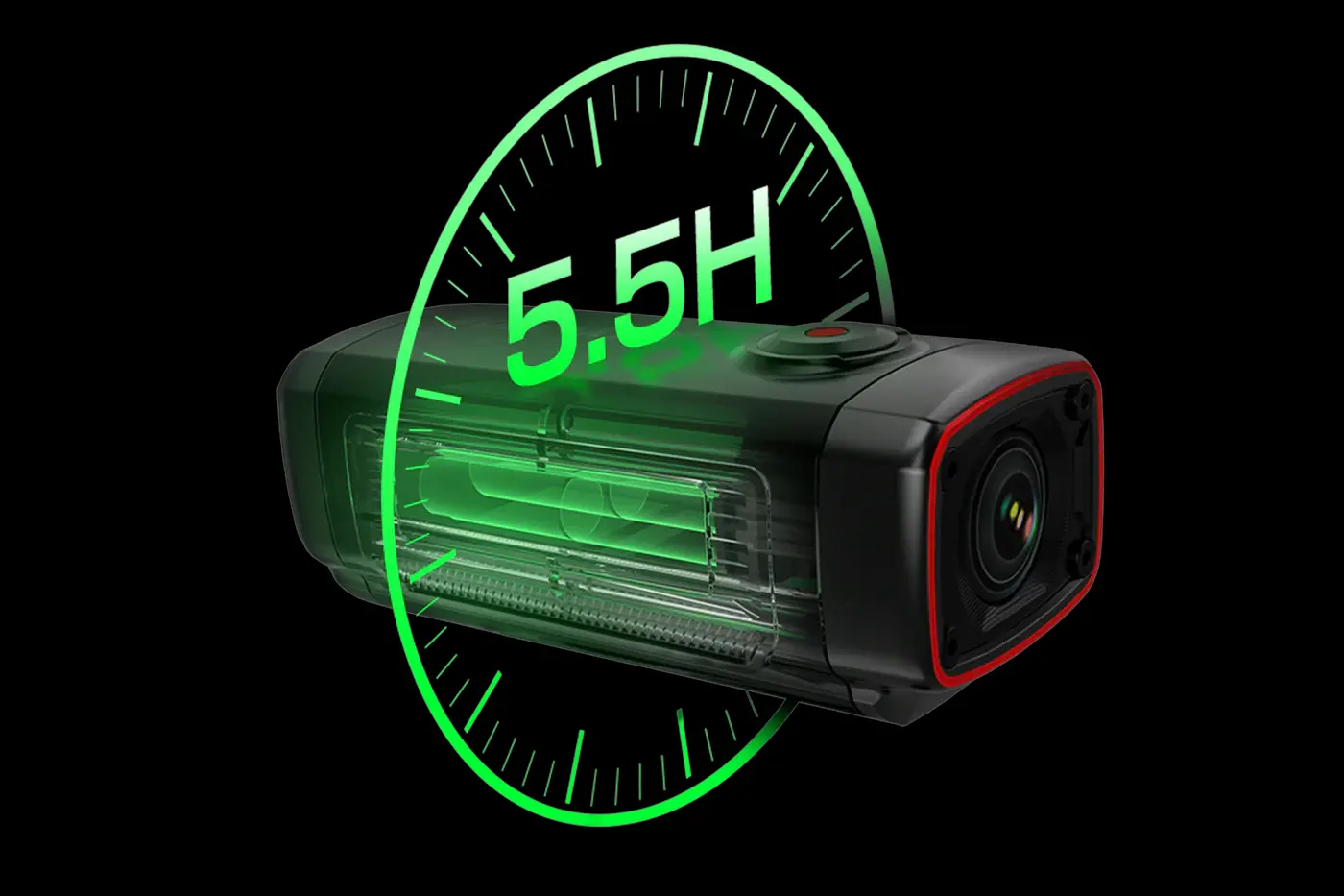 Autonomie caméra AKEEYO AKY-710S batterie 1800mAh enregistrement longue durée vélo moto