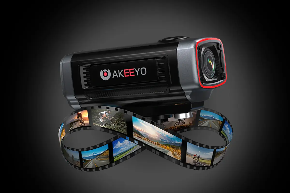 Enregistrement en boucle caméra AKEEYO AKY-710S capture continue sans interruption trajet vélo moto