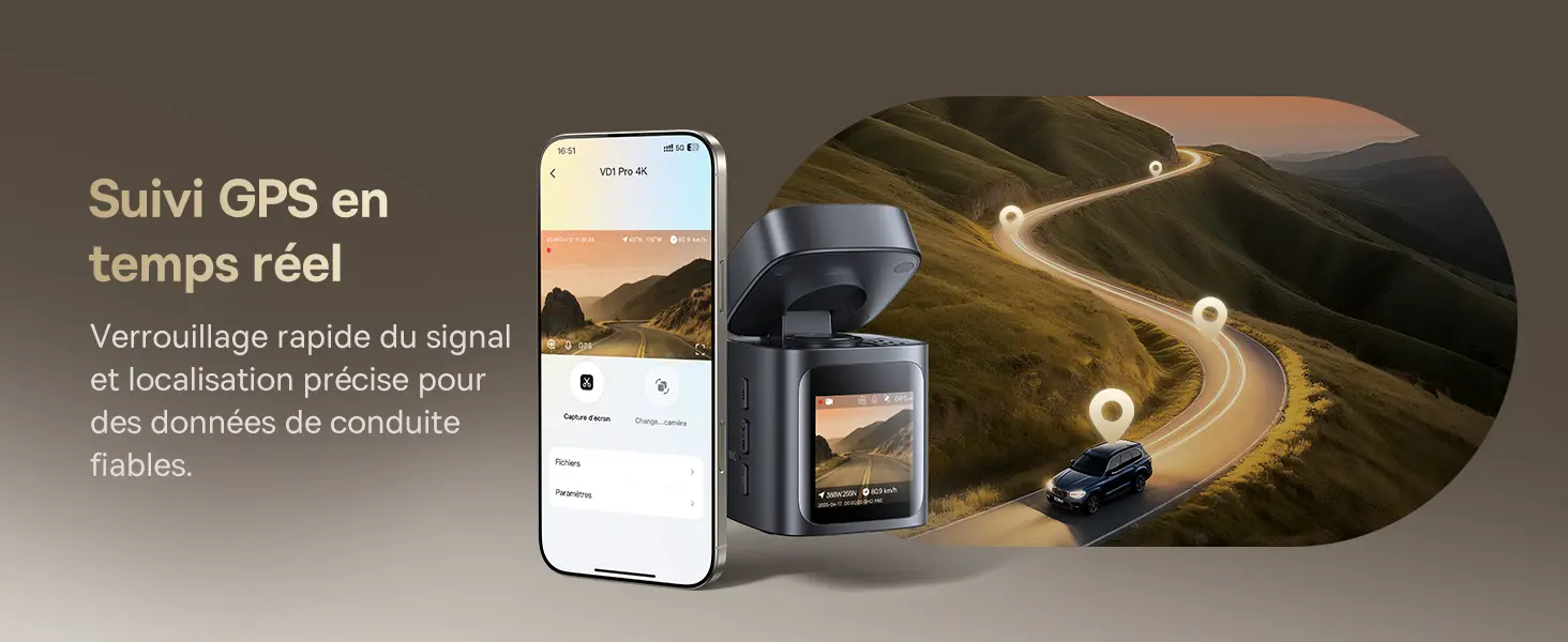 Caméra Dashcam BASEUS PrimeTrip VD1 Pro 4K