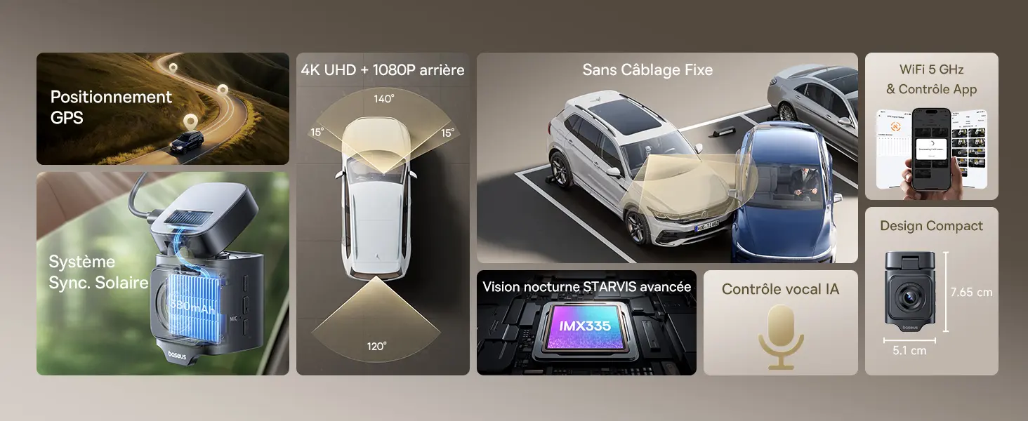 Caméra Dashcam BASEUS PrimeTrip VD1 Pro 4K