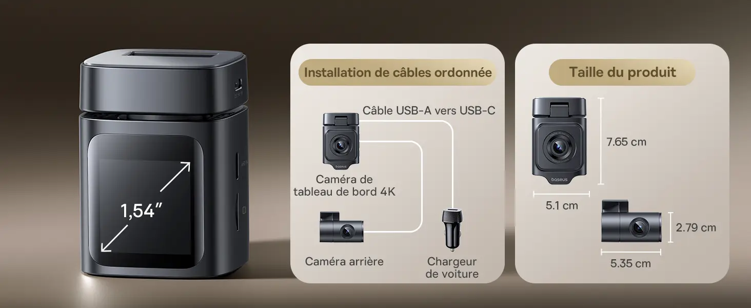 Caméra Dashcam BASEUS PrimeTrip VD1 Pro 4K