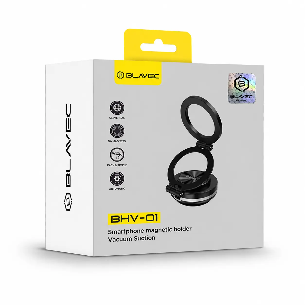 Contenu du coffret du support magnétique BLAVEC BHV-01 avec ventouse électrique